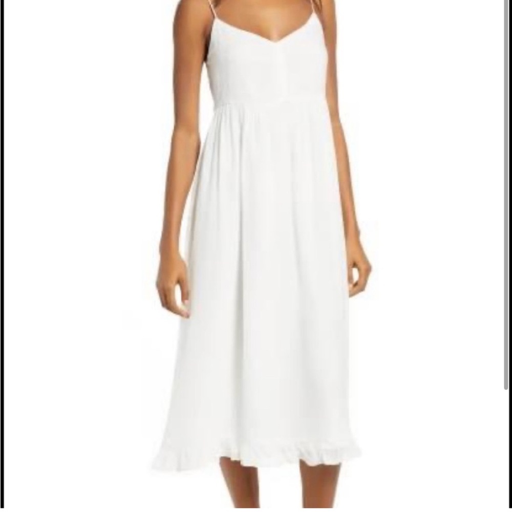 Madewell silk touched ruffle-hem midi dress 6
